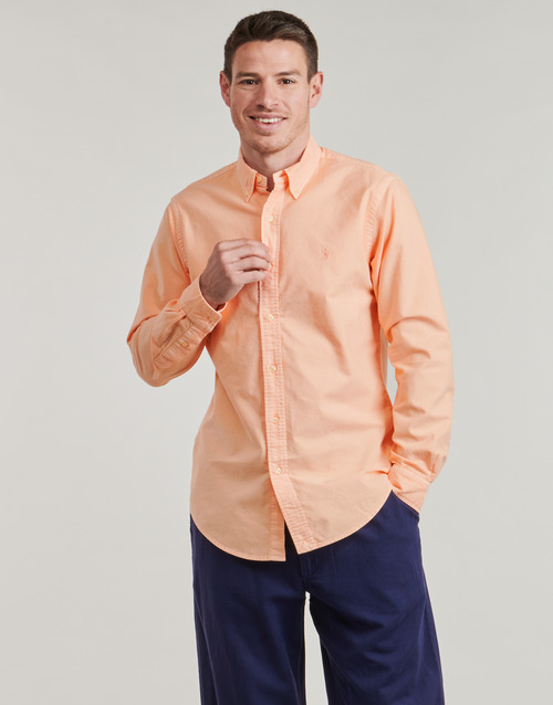 Polo Ralph Lauren CHEMISE DROITE CUSTOM EN OXFORD LEGER TEINTURE MINERALE Laranja / Ambar