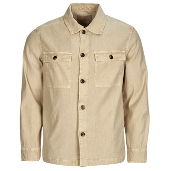 Textil Homem Camisa Gant REG COT/LINEN OVERSHIRT Bege