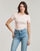 Textil Mulher T-Shirt mangas curtas Calvin Klein Jeans WOVEN LABEL RIB FITTED TEE Rosa
