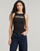 Textil Mulher Tops sem mangas Calvin Klein Jeans VARSITY CALVIN KLEIN RIB TANK Preto