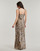 Textil Mulher Vestidos compridos Guess ADLE LACE NECKLIN Leopardo