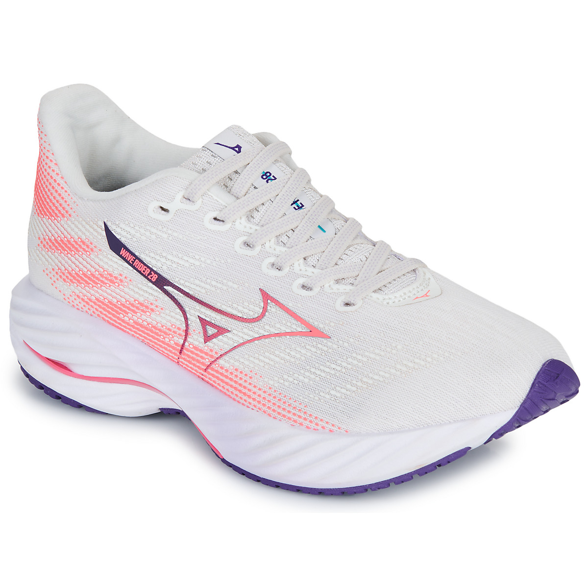 Sapatos Mulher Running Mizuno WAVE RIDER 28 Branco / Rosa