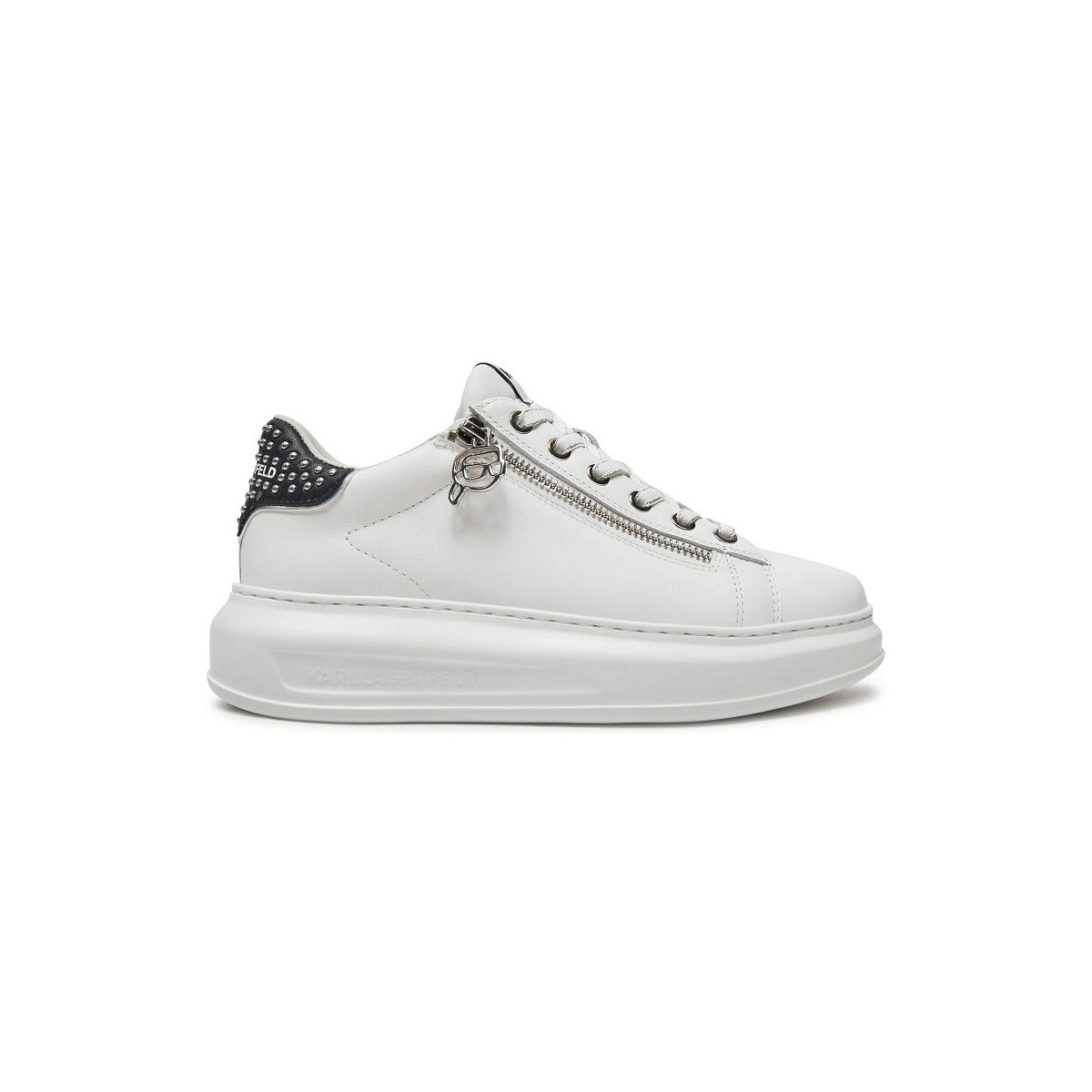 Sapatos Mulher Sapatilhas Karl Lagerfeld KAPRI STUD ZIP LO LACE KL62527 Branco