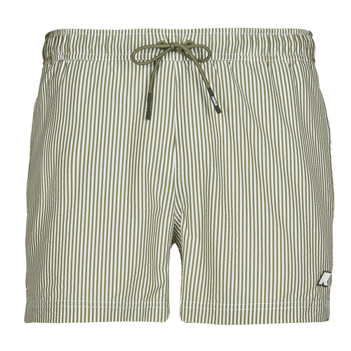 Textil Homem Fatos e shorts de banho K-Way HAZEL MID STRIPES BEACH Cáqui / Branco