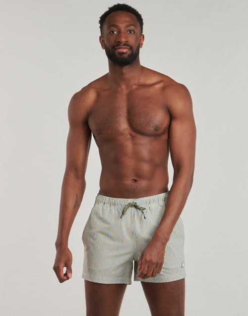 K-Way HAZEL MID STRIPES BEACH Cáqui / Branco