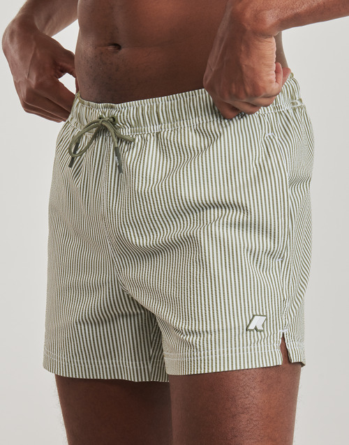 K-Way HAZEL MID STRIPES BEACH Cáqui / Branco