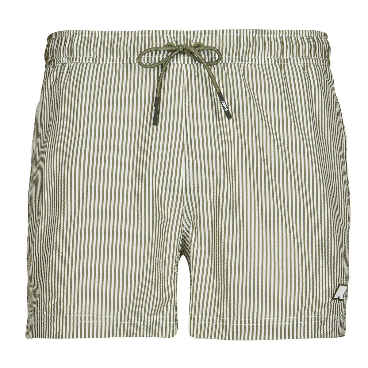 Textil Homem Fatos e shorts de banho K-Way HAZEL MID STRIPES BEACH Cáqui / Branco
