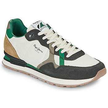 Sapatos Homem Sapatilhas Pepe jeans BRIT COVER M Preto / Bege / Verde