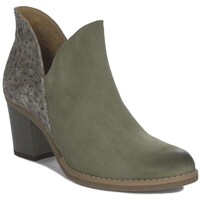 Sapatos Mulher Botins Maciejka Botki Damskie Skórzane Cinzento, Verde azeitona