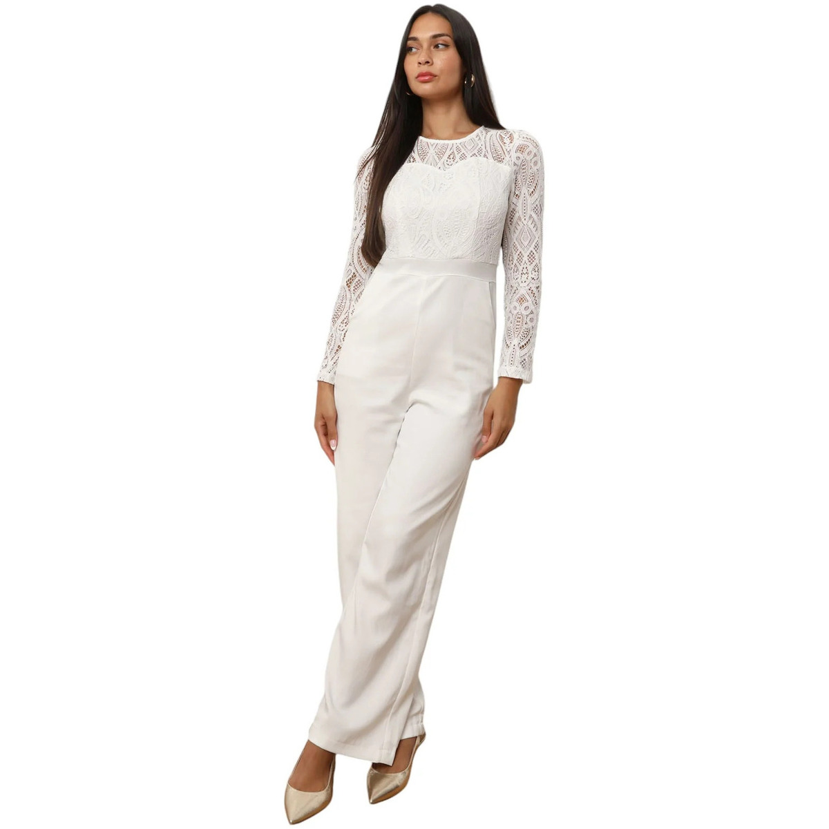 Textil Mulher Macacões/ Jardineiras La Modeuse 72136_P169496 Branco