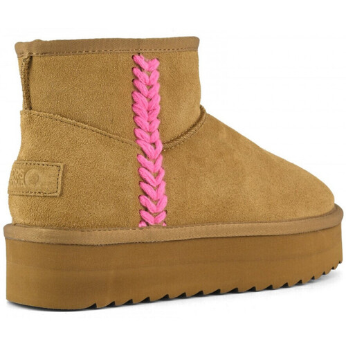 Colors of California Platform boot spike stitching Castanho