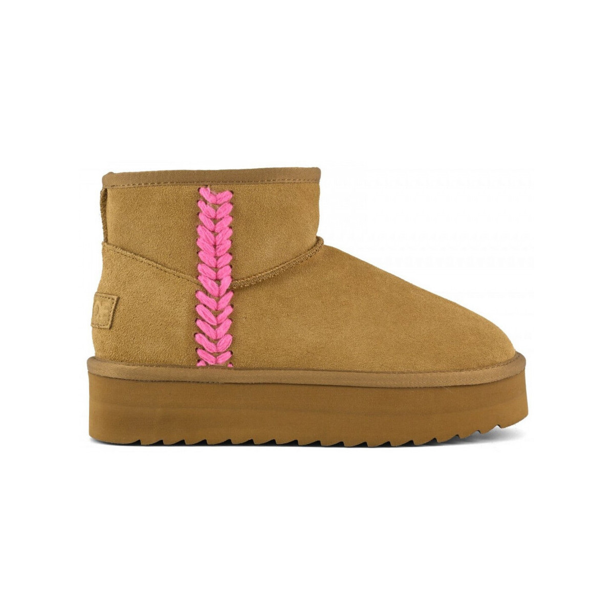 Sapatos Mulher Botins Colors of California Platform boot spike stitching Castanho