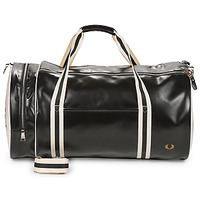 Malas Homem Saco de viagem Fred Perry CLASSIC LARGE BARREL BAG Preto / Branco