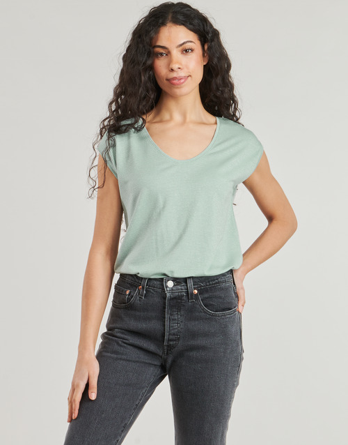 Pieces PCBILLO TEE LUREX STRIPES Azul