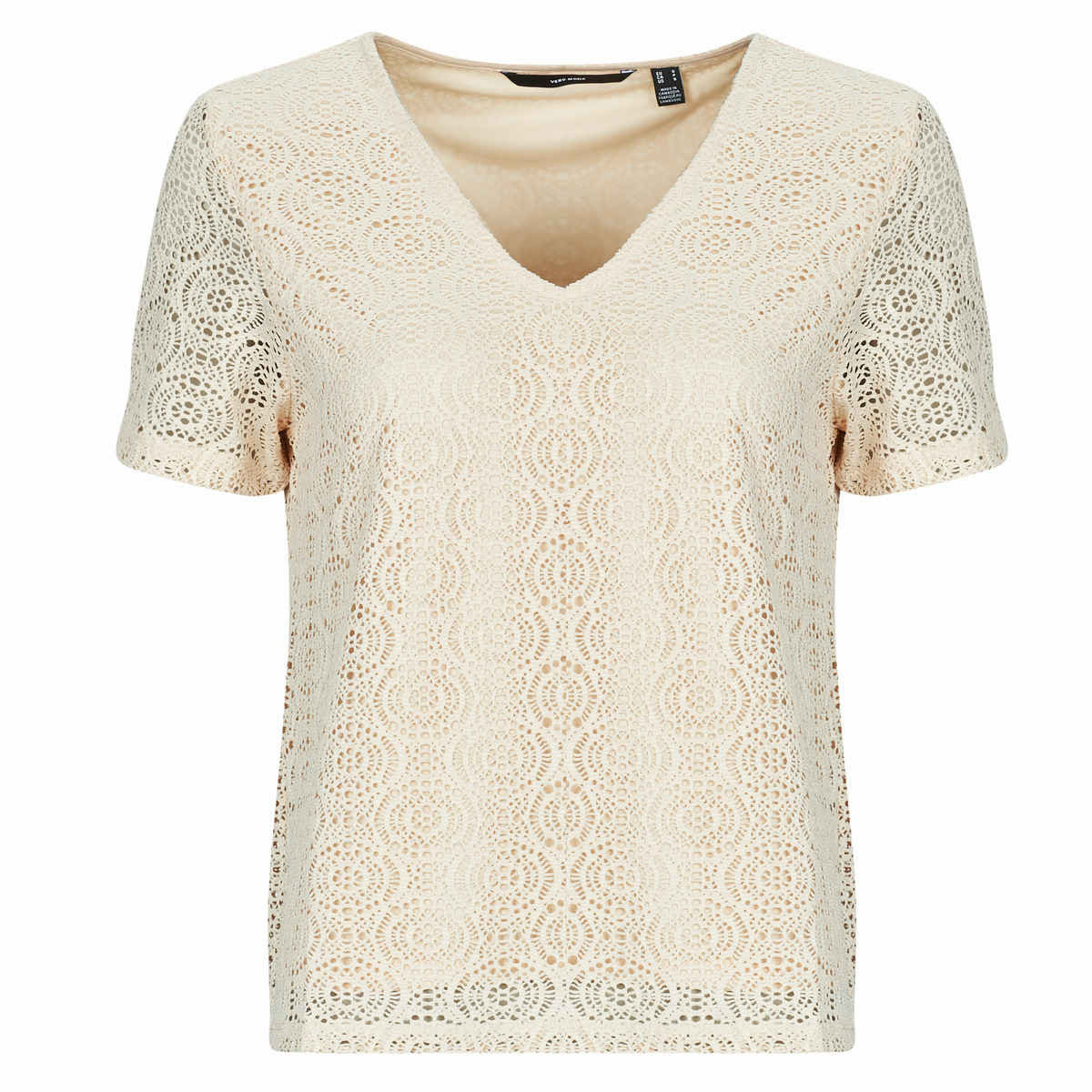 Textil Mulher T-Shirt mangas curtas Vero Moda VMMAYA  Bege