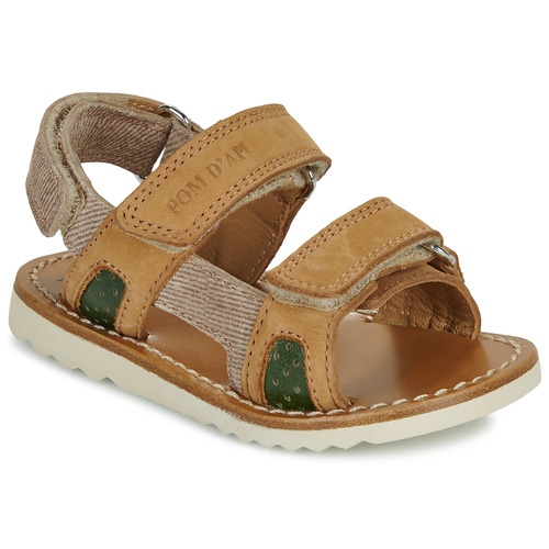 Sapatos Rapaz Sandálias Pom d'Api WAFF TREK Camel / Amarelo