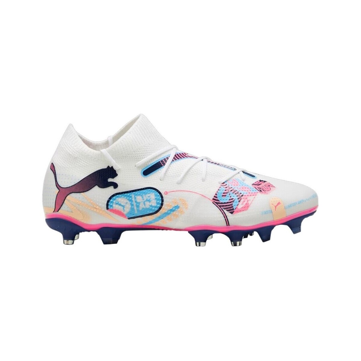 Sapatos Homem Chuteiras Puma Future 7 Match Preto, Branco, Azul, Cor-de-rosa