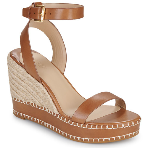 Sapatos Mulher Sandálias Lauren Ralph Lauren HILARIE Bege / Conhaque