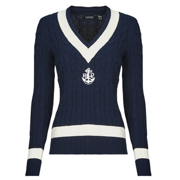 Textil Mulher camisolas Lauren Ralph Lauren MEREN Creme / Marinho