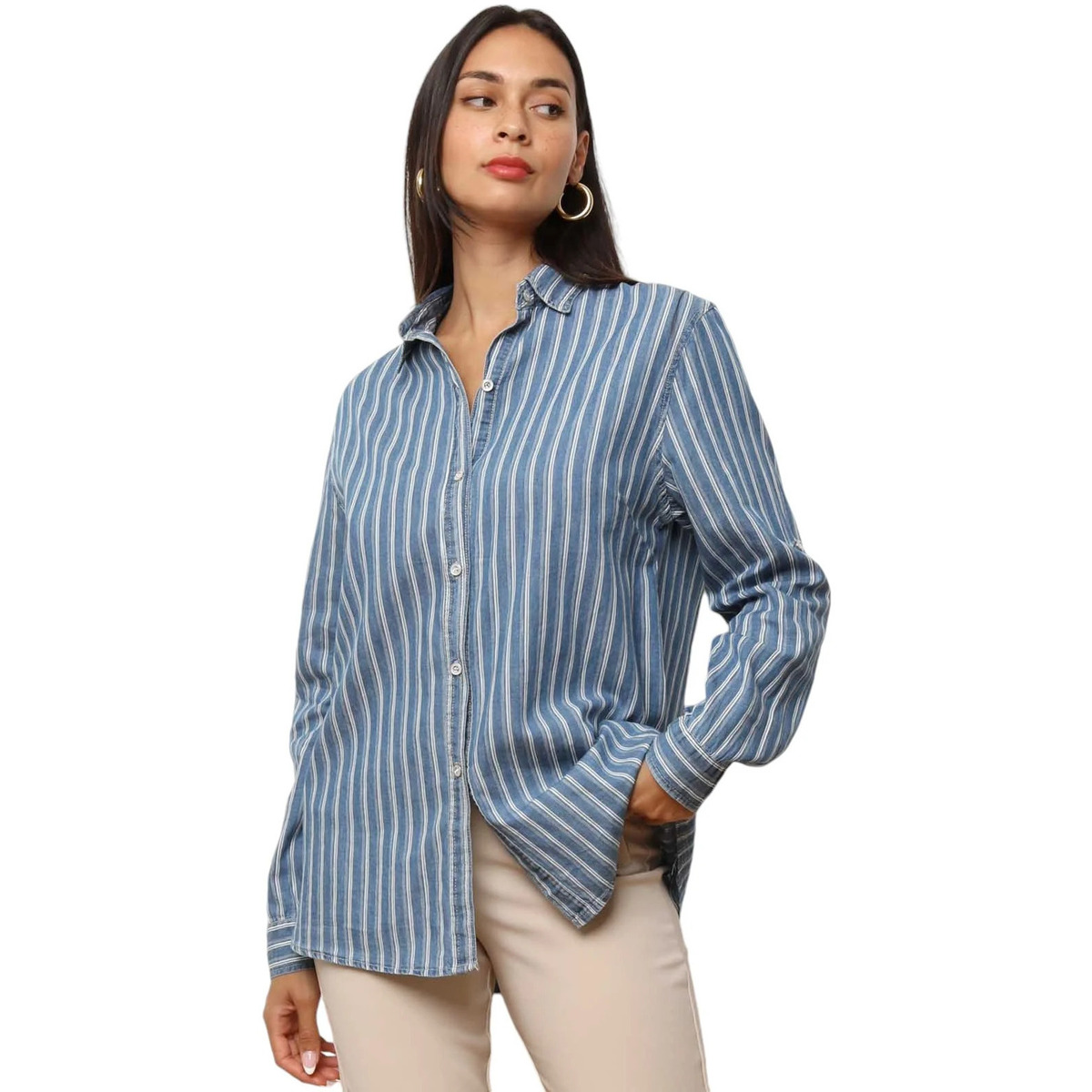 Textil Mulher camisas La Modeuse 71805_P166120 Azul