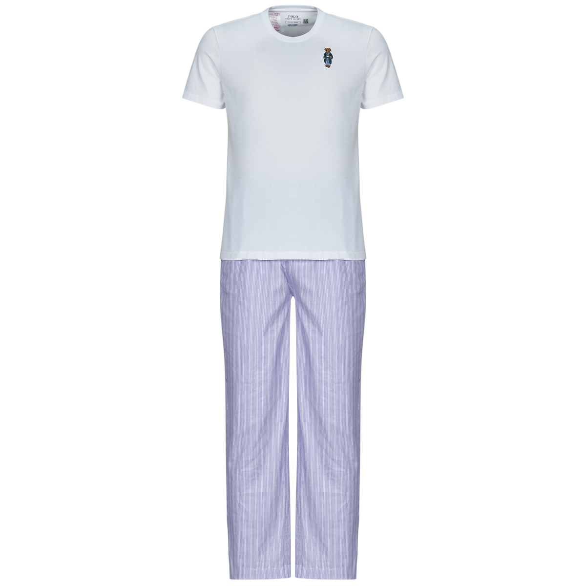 Textil Pijamas / Camisas de dormir Polo Ralph Lauren S/S PJ SET SLEEP SET Branco / Azul