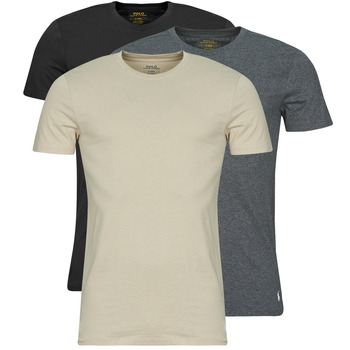Textil Homem T-Shirt mangas curtas Polo Ralph Lauren S/S CREW 3 PACK CREW UNDERSHIRT Cinza / Preto / Bege