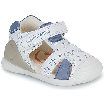 Sapatos Rapaz Sandálias Biomecanics BIOGATEO CASUAL Branco / Azul