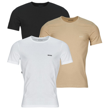 Textil Homem T-Shirt mangas curtas BOSS TShirtRN 3P Classic Preto / Branco / Camel