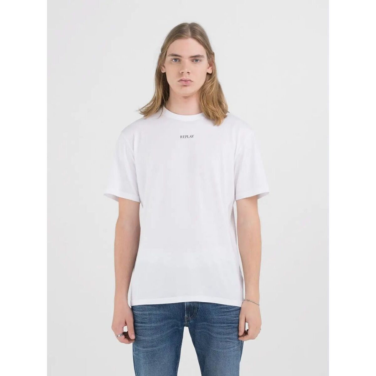 Textil Homem T-shirts e Pólos Replay M6918.22524P-001 Branco