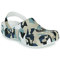Sapatos Homem Tamancos Crocs Geo Camo Clog Branco / Cinza