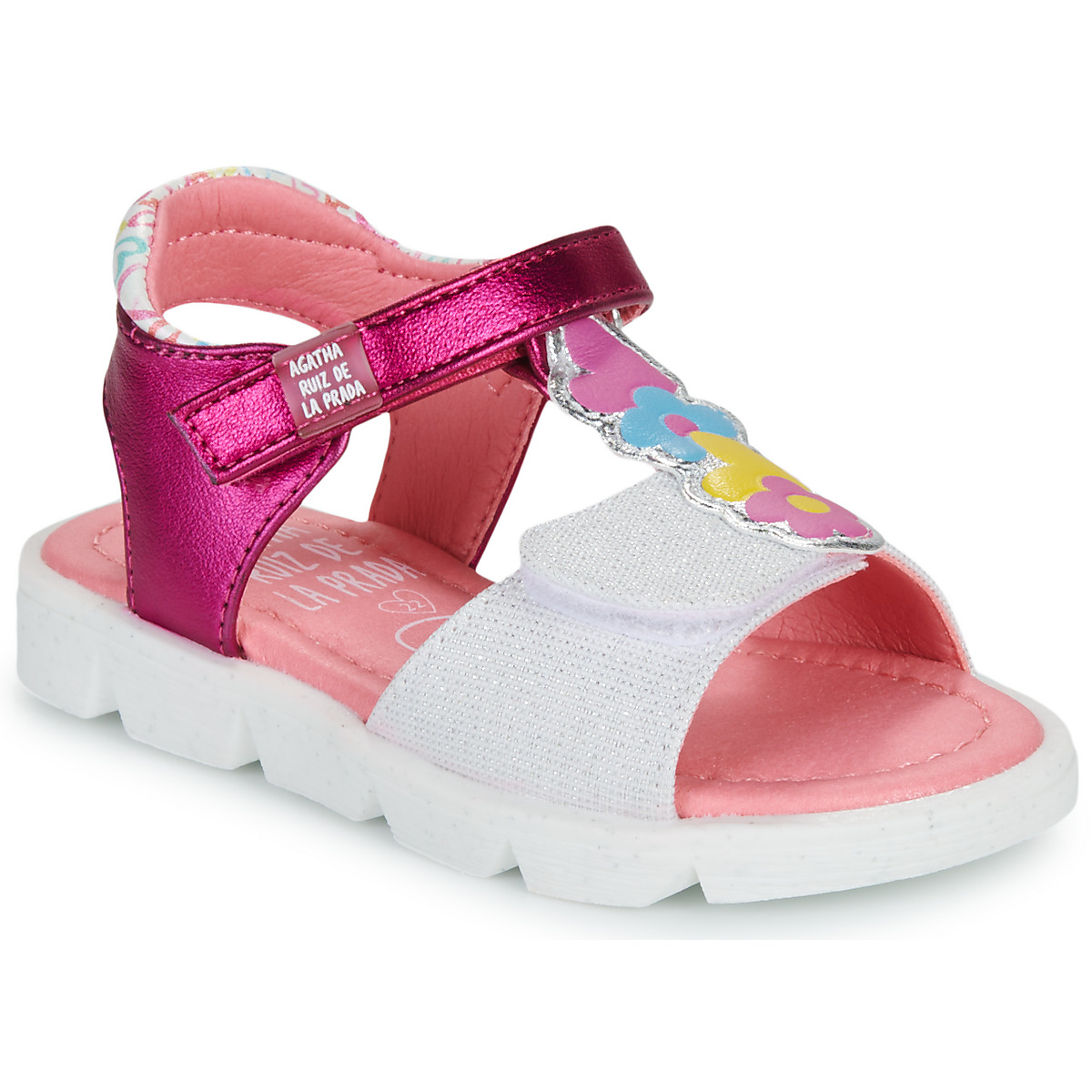 Sapatos Rapariga Sandálias Agatha Ruiz de la Prada MINIS Prata / Rosa