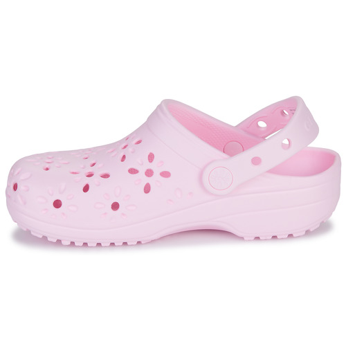 Crocs Classic Floral Cut Out Clog K Rosa