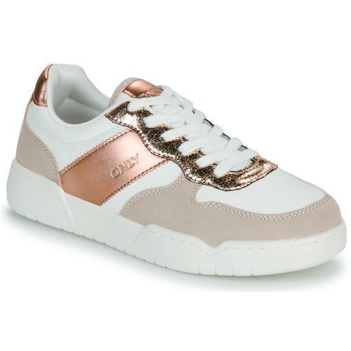 Sapatos Mulher Sapatilhas Only ONLSWIFT-4 SIDE PANEL PU Branco / Bege