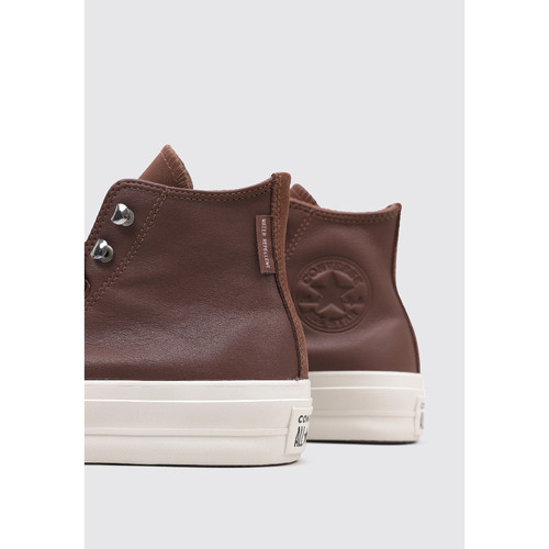 Converse CHUCK TAYLOR ALL STAR LIFT PLATFORM WATER REPELLENT LEATHER Castanho