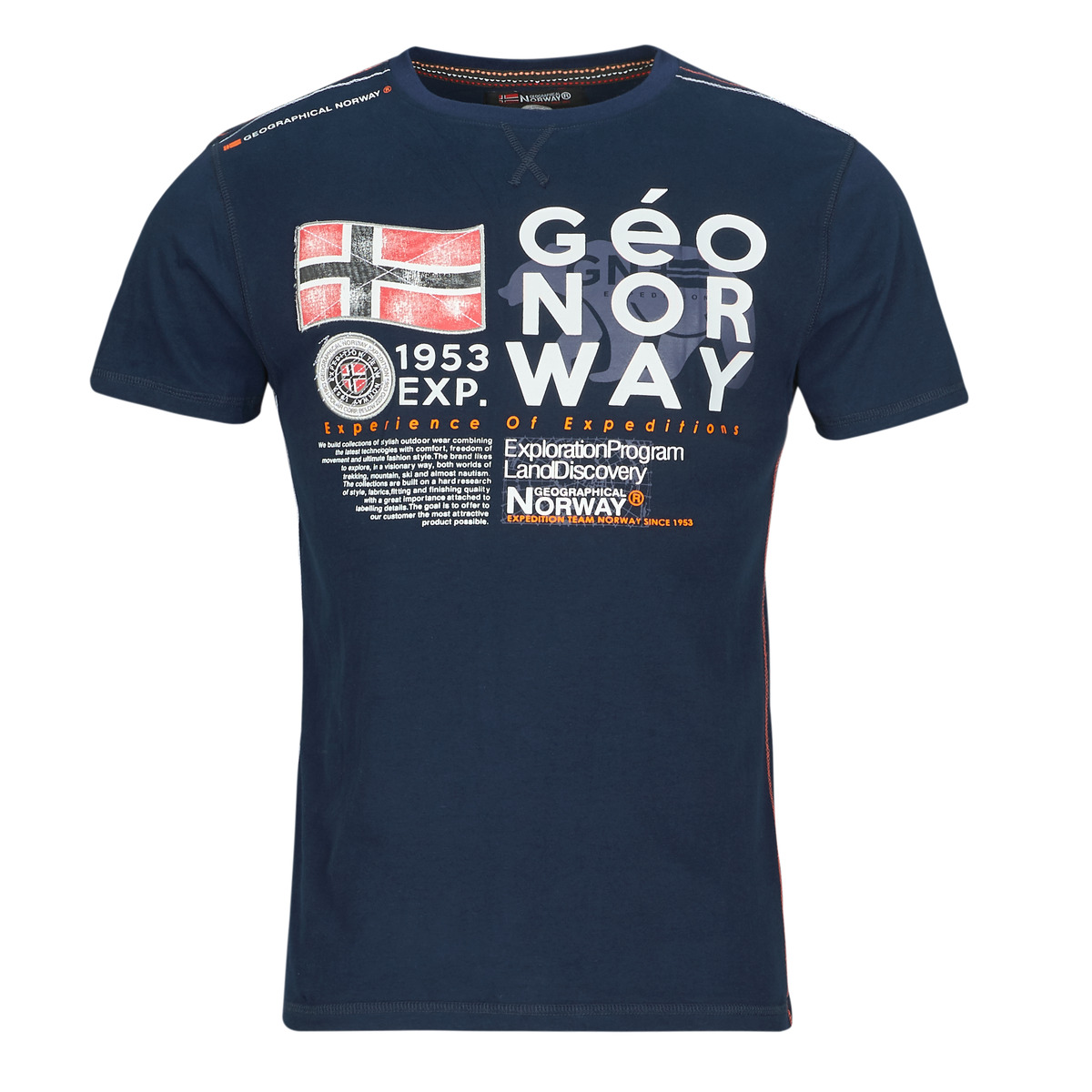Textil Homem T-Shirt mangas curtas Geographical Norway JIVY Marinho