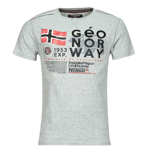Textil Homem T-Shirt mangas curtas Geographical Norway JIVY Cinza