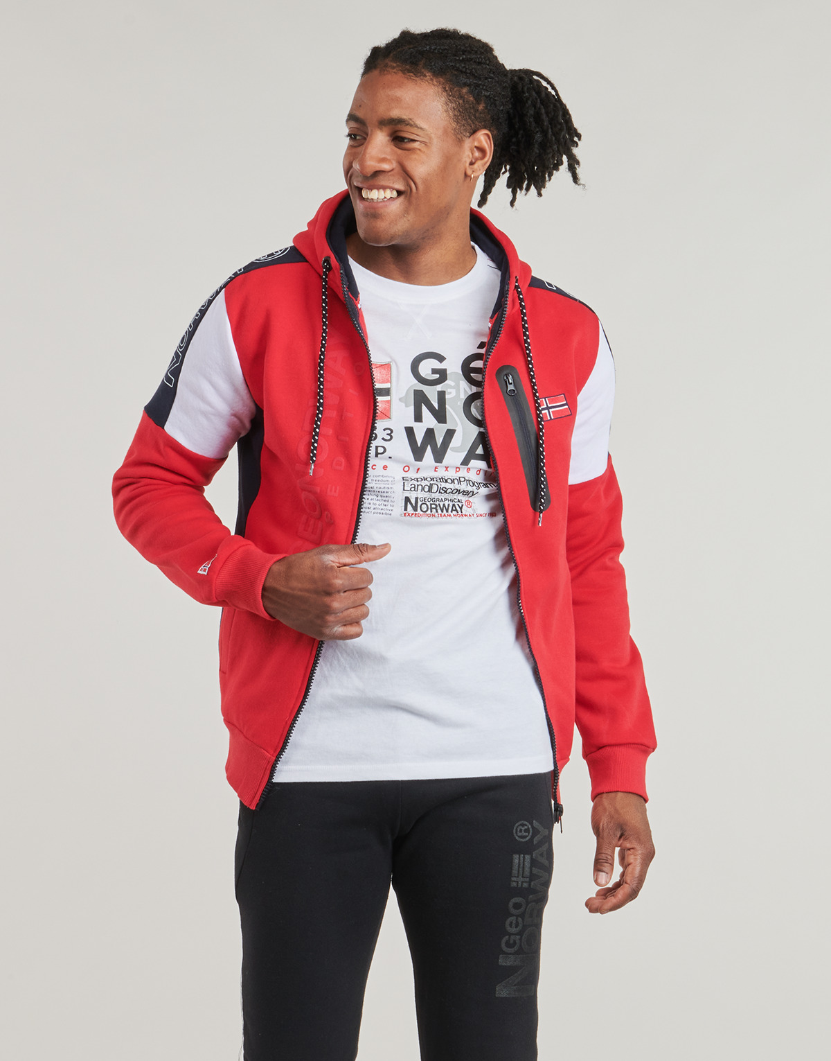 Textil Homem Sweats Geographical Norway FAGOZIP Vermelho