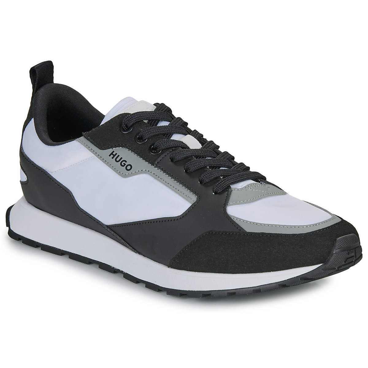 Sapatos Homem Sapatilhas HUGO Icelin_Runn_pumf_N Cinza / Preto / Branco