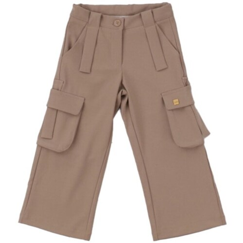 Textil Rapariga Calça com bolsos Manila Grace MFBF24P207 Bege