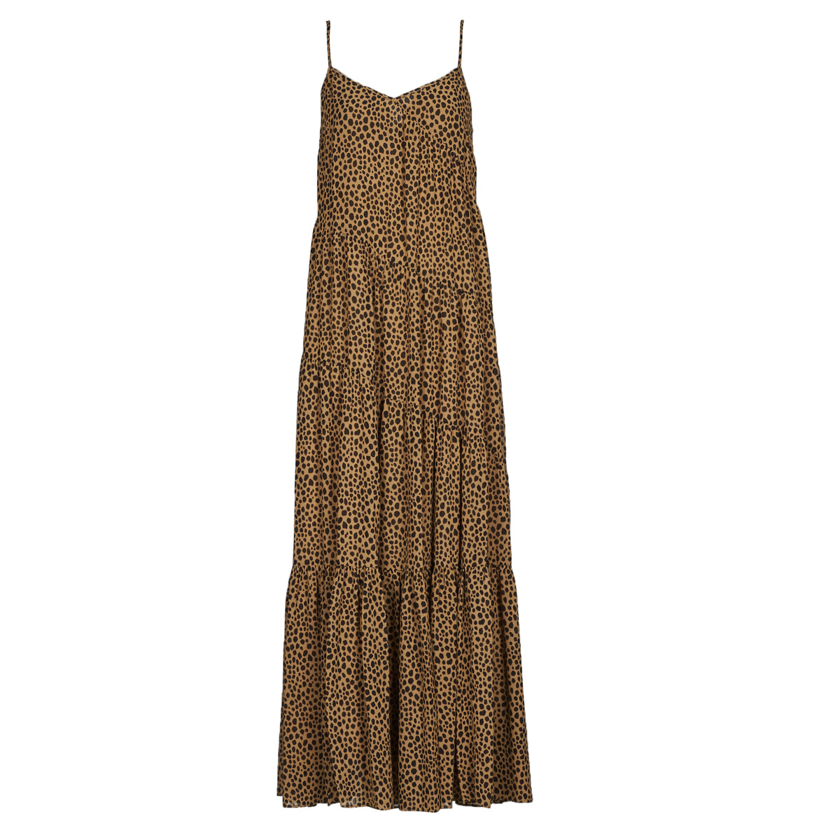 Textil Mulher Vestidos compridos MICHAEL Michael Kors MAXI TIERED SLIP DRESS Leopardo