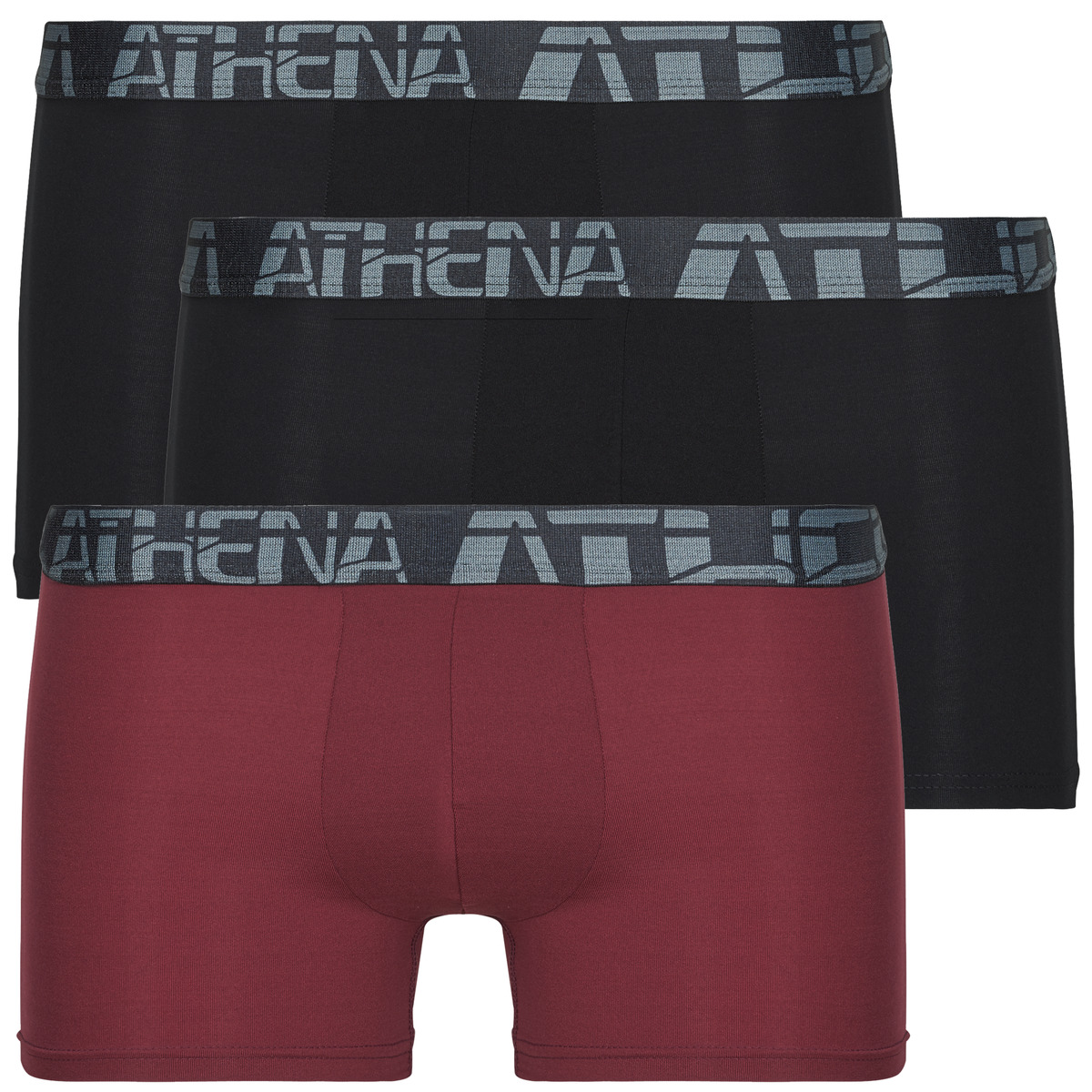 Roupa de interior Homem Boxer Athena 720 STRETCH MICRO Pack de 3 Preto / Tanino / Preto