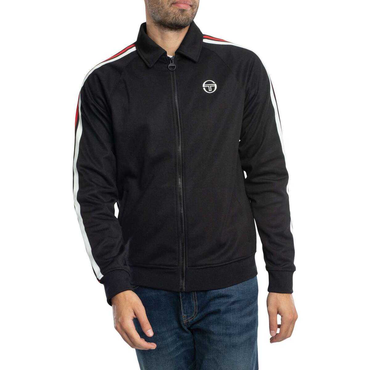 Textil Homem Casacos fato de treino Sergio Tacchini Casaco com fita adesiva Renshaw Preto