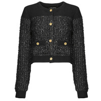 Textil Mulher Casacos de malha Karl Lagerfeld BOUCLE KNIT CARDIGAN Preto
