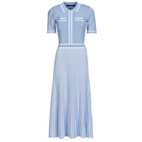 Textil Mulher Vestidos compridos Karl Lagerfeld PLEATED KNIT DRESS Azul / Céu