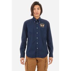 Textil Homem Camisas mangas comprida La Martina CCMC01-07017 NAVY Azul