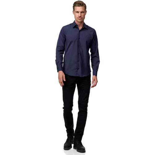 Rusty Neal Overhemd Slim Fit Azul