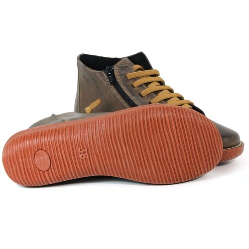 Aplauso BOTÍN DE PIEL TAUPE CON CORDONES PLANO  INCOBUCK 6810R Bege
