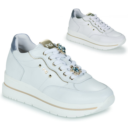 Sapatos Mulher Sapatilhas NeroGiardini E512907D Branco / Azul