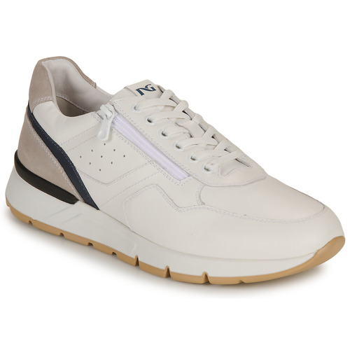 Sapatos Homem Sapatilhas NeroGiardini E500650U Branco / Toupeira / Marinho
