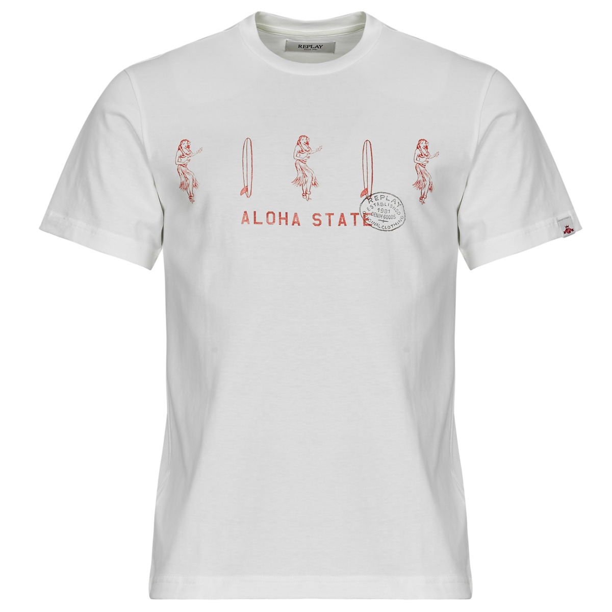 Textil Homem T-Shirt mangas curtas Replay T SHIRT Branco